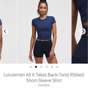 Lululemon All It Takes Back-Twist Ribbed Short-Sleeve Shirt